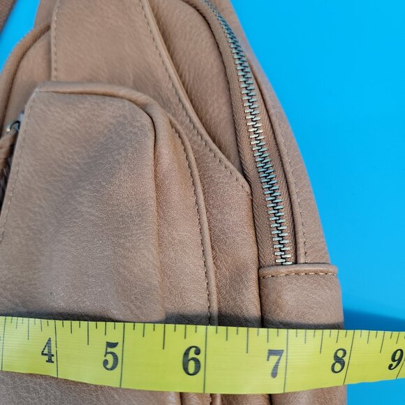 🧡 ANTİK KRAFT Vegan Leather Sling Backpack – Boho-Chic Mini Pack (Excellent) - Picture 14 of 15